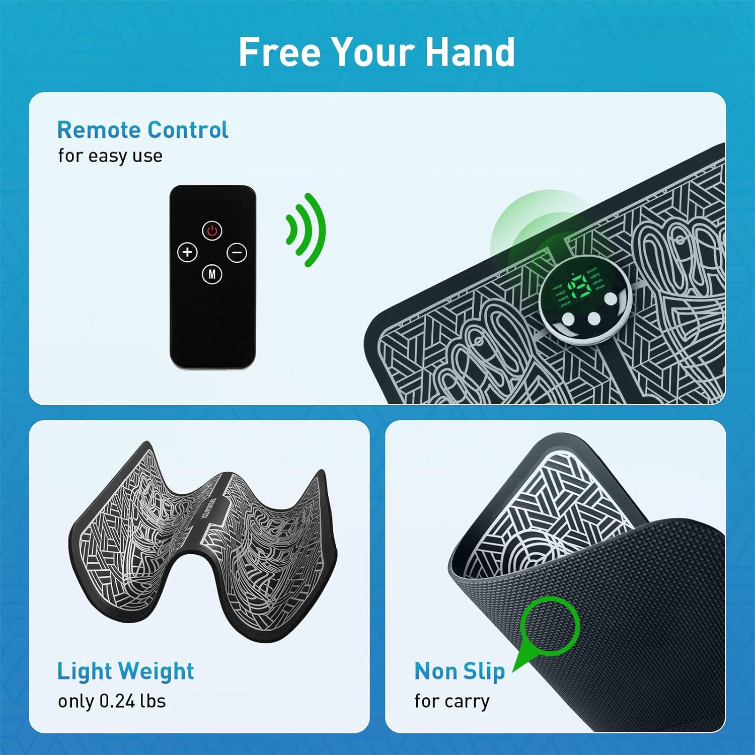 Phixnozar Electric Foot Massager Mat for Feet and Calves

