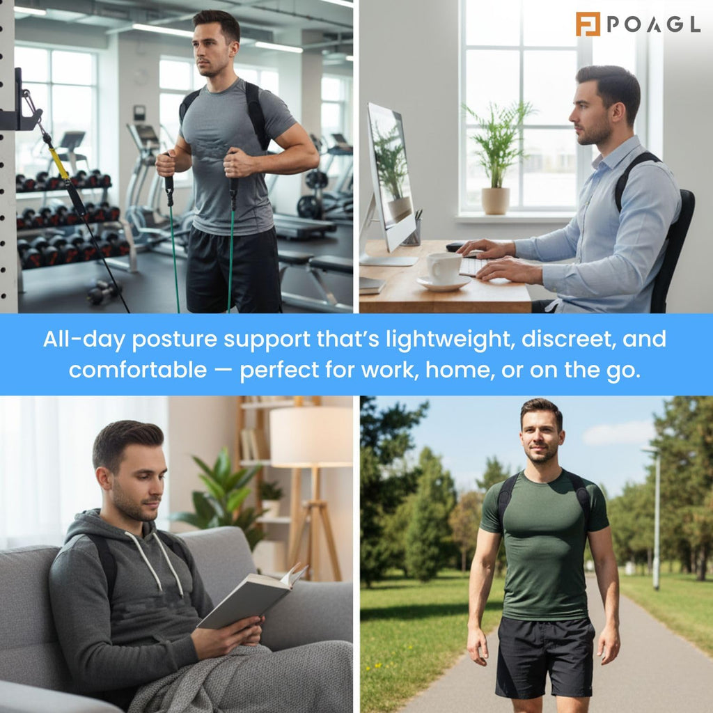 Adjustable Posture Corrector Brace for Men, Upper Back and Shoulder Support

