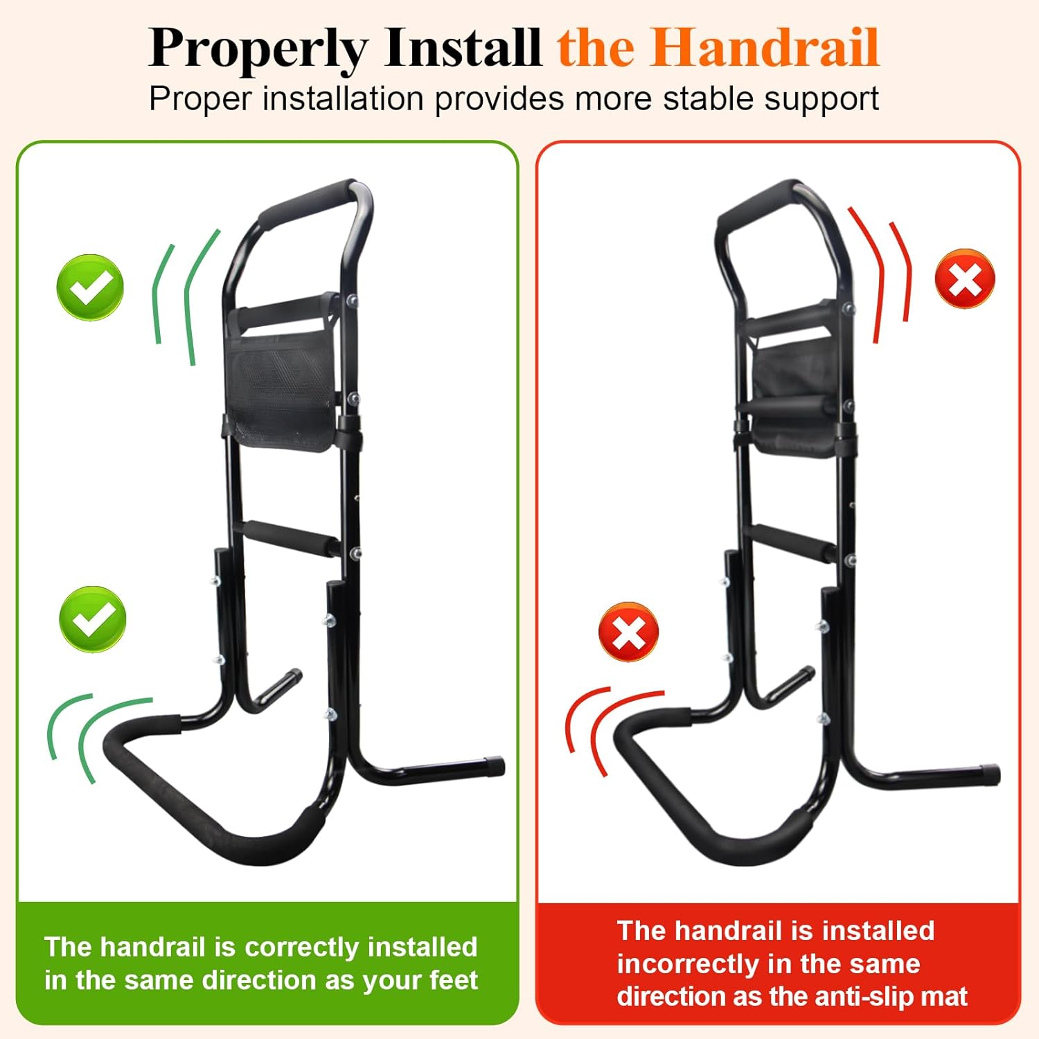 DePango Stand Assist Aid for Elderly, Adjustable Aluminum Walking Support

