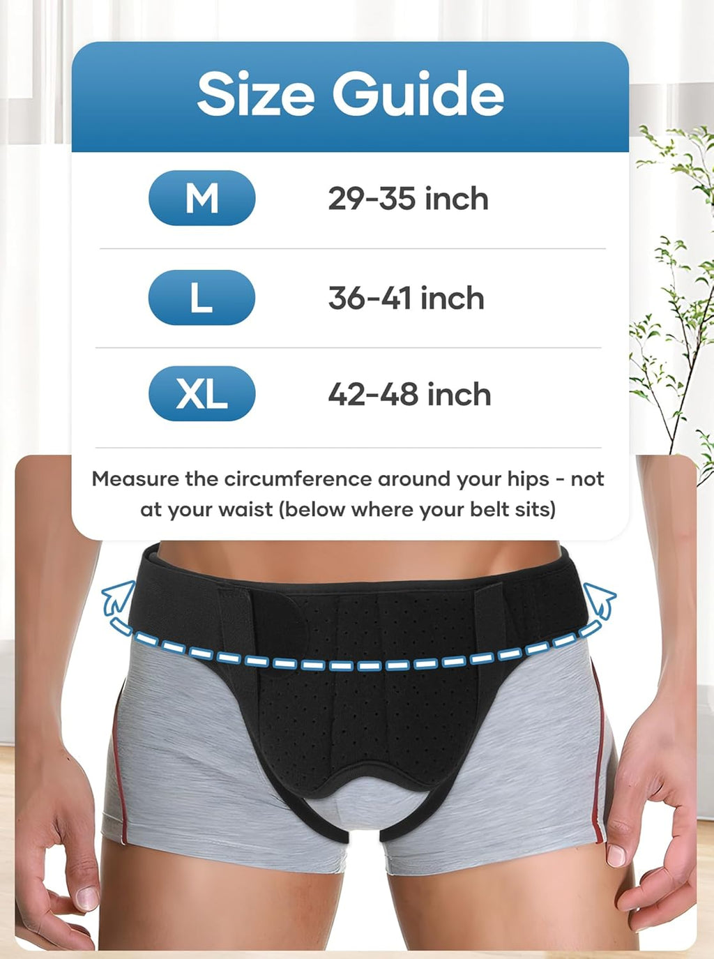 Hernia Belt for Men & Women, Inguinal Groin Support Truss with Adjustable Strap Pads

