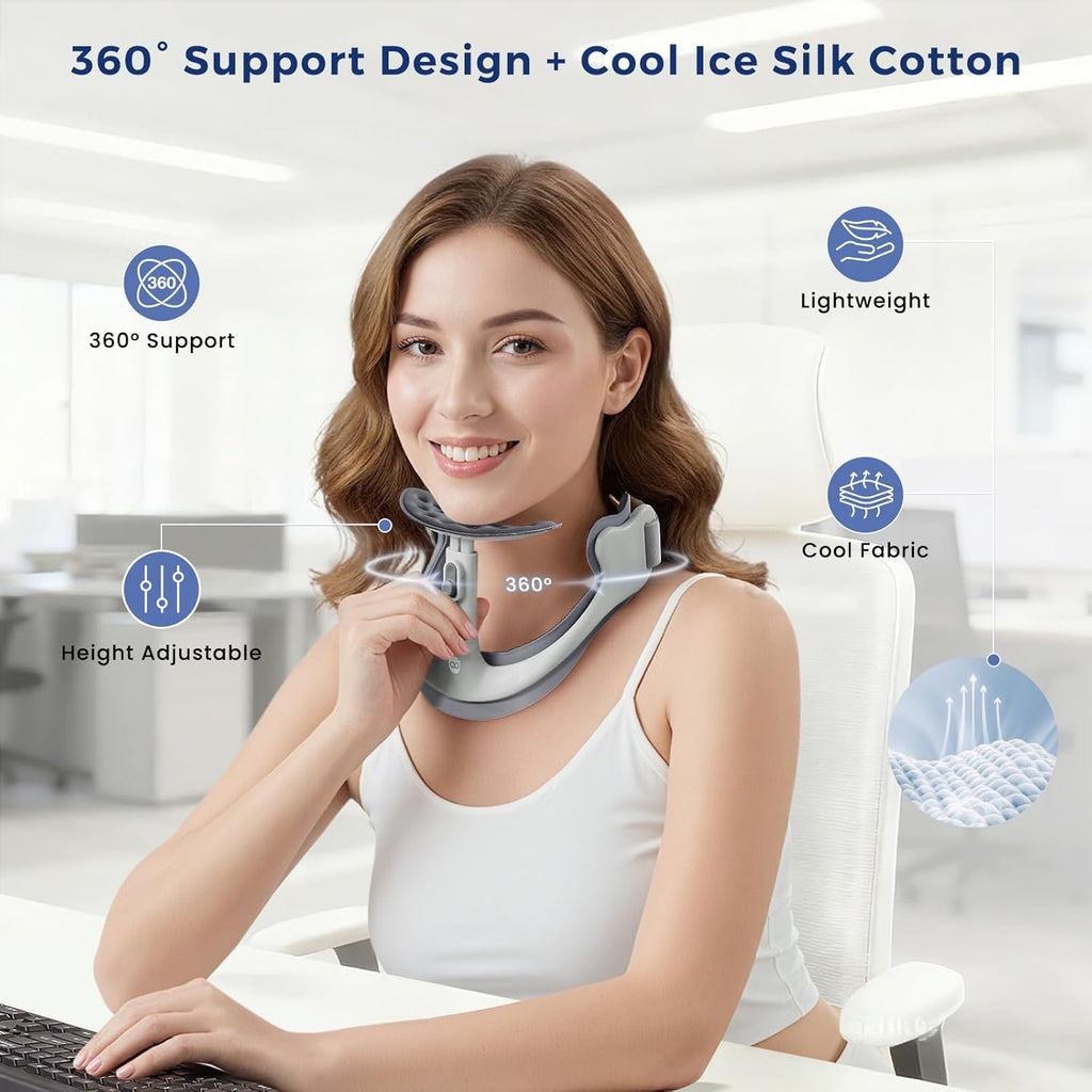 Posture Corrector Neck Collar for Cervical Alignment, 360° Adjustable Support, 28 Levels

