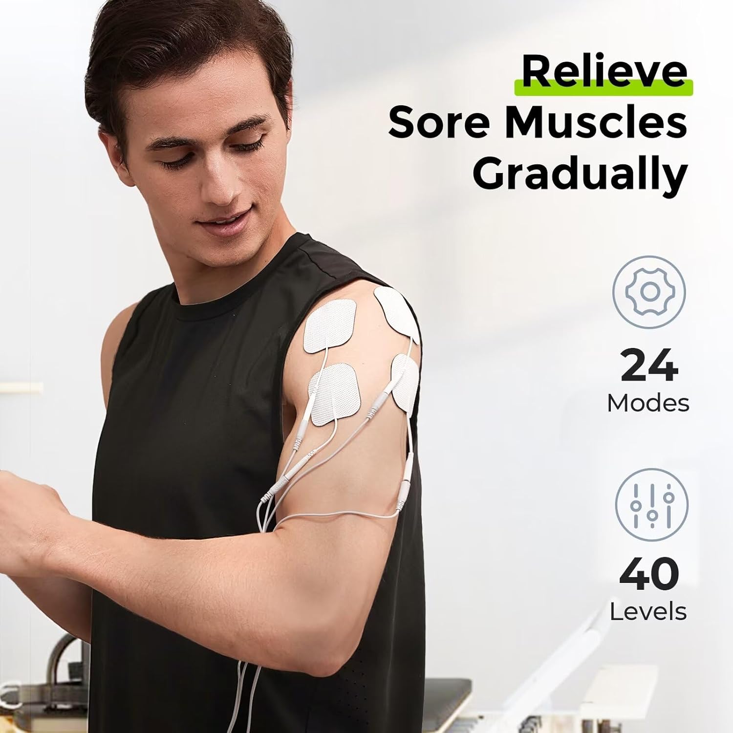 AUVON 3-in-1 TENS EMS Relax Muscle Stimulator with 40 Intensities and 24 Modes

