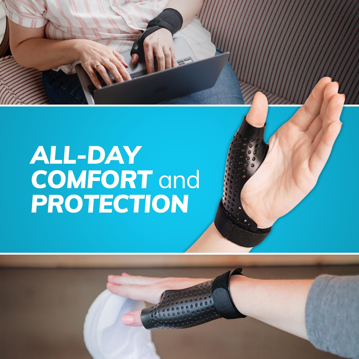 BraceAbility Hard Plastic Thumb Splint for Arthritis, Trigger Thumb, CMC Stabilizer

