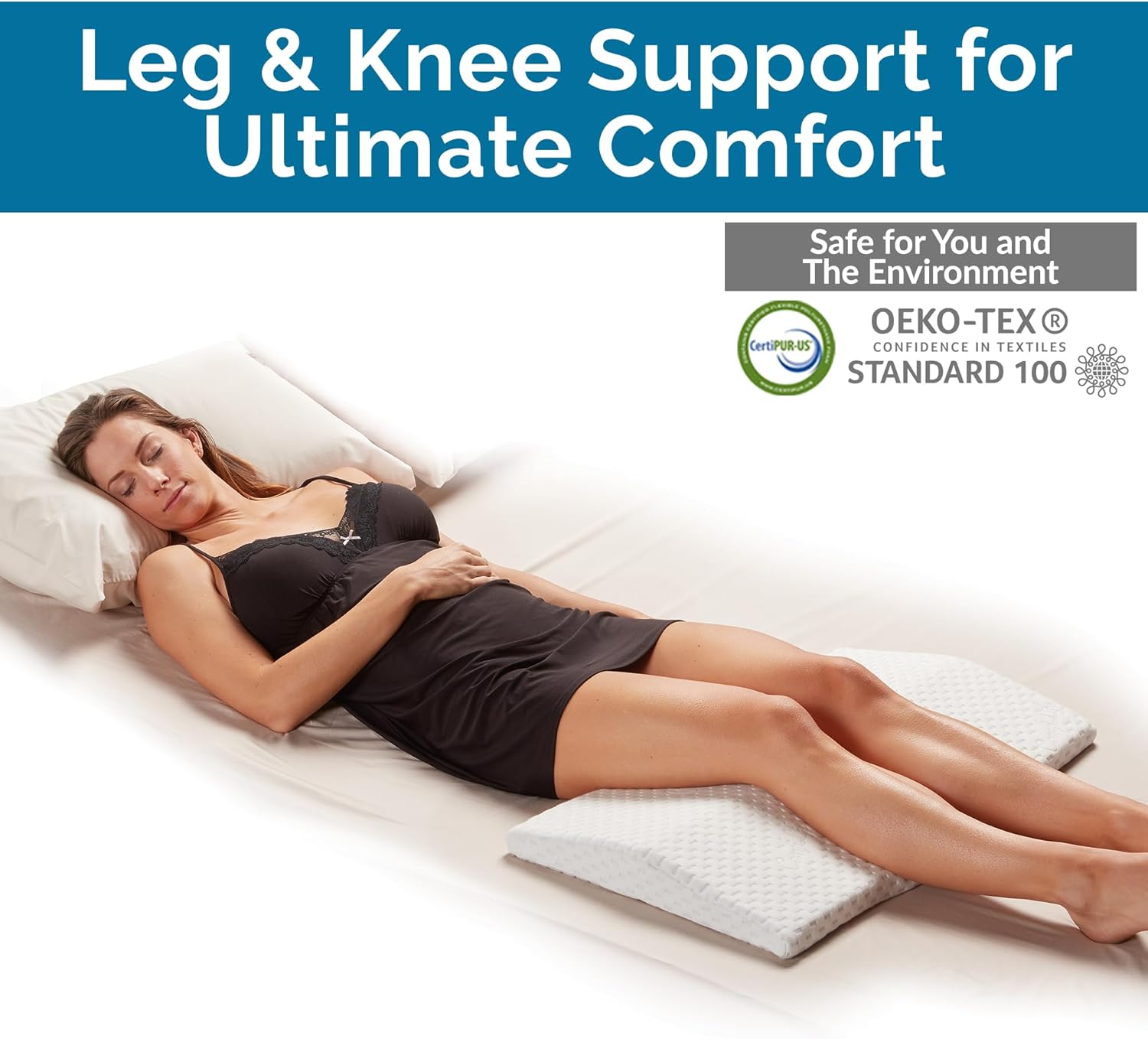 ComfiLife Lumbar Support Memory Foam Pillow for Back Pain Relief, Triangle Wedge

