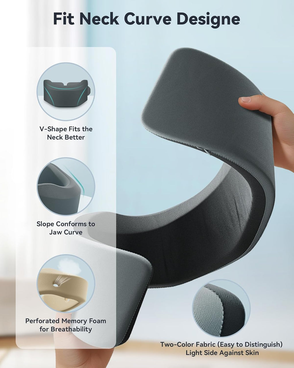 Cervical Neck Brace for Sleeping, Soft Support for Neck Pain Relief and Alignment

