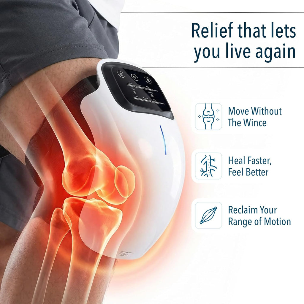 FORTHiQ Knee Massager with Heat and Red Light Therapy, Cordless Rechargeable

