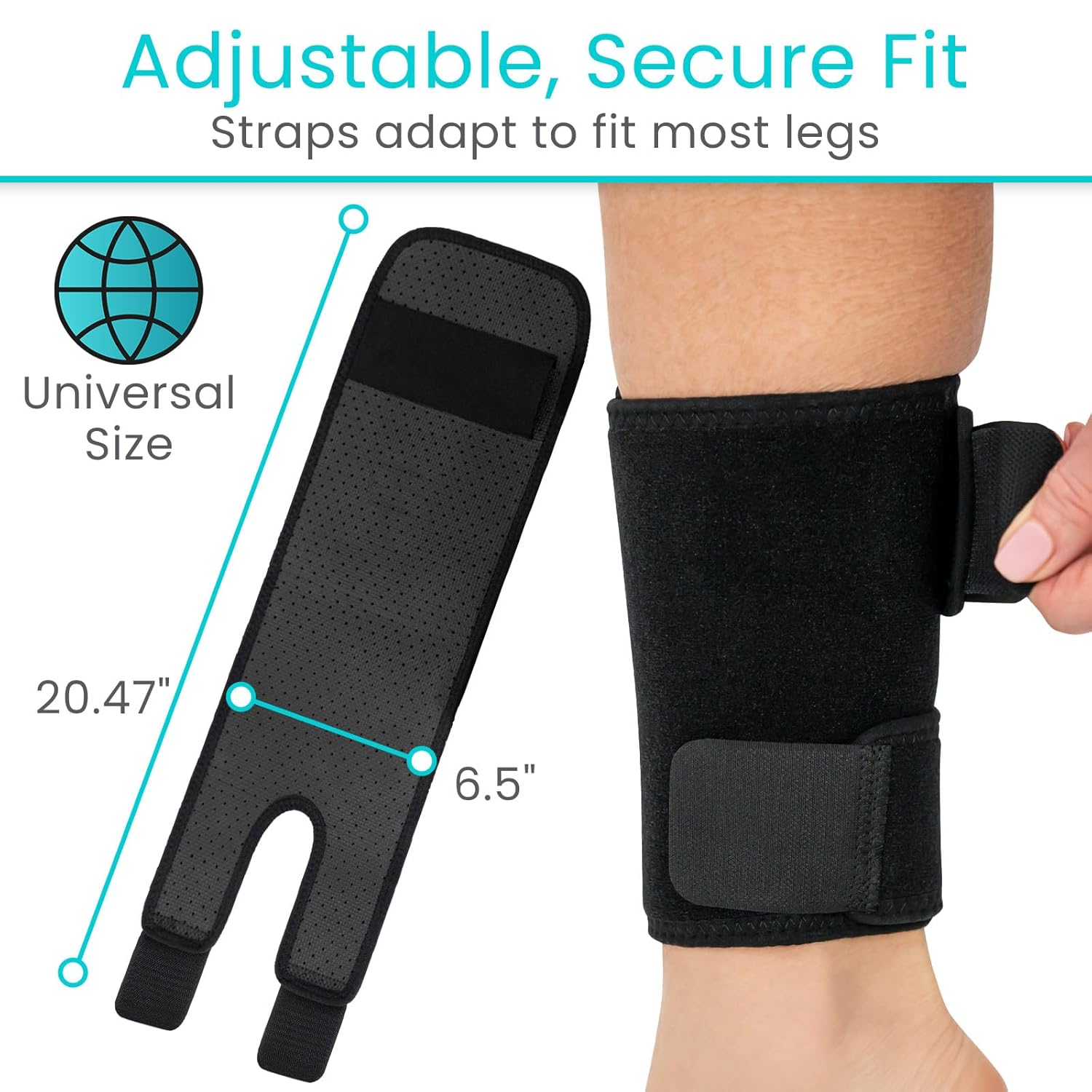 Vive Shin Splint Compression Wrap - Adjustable Brace for Lower Leg Support

