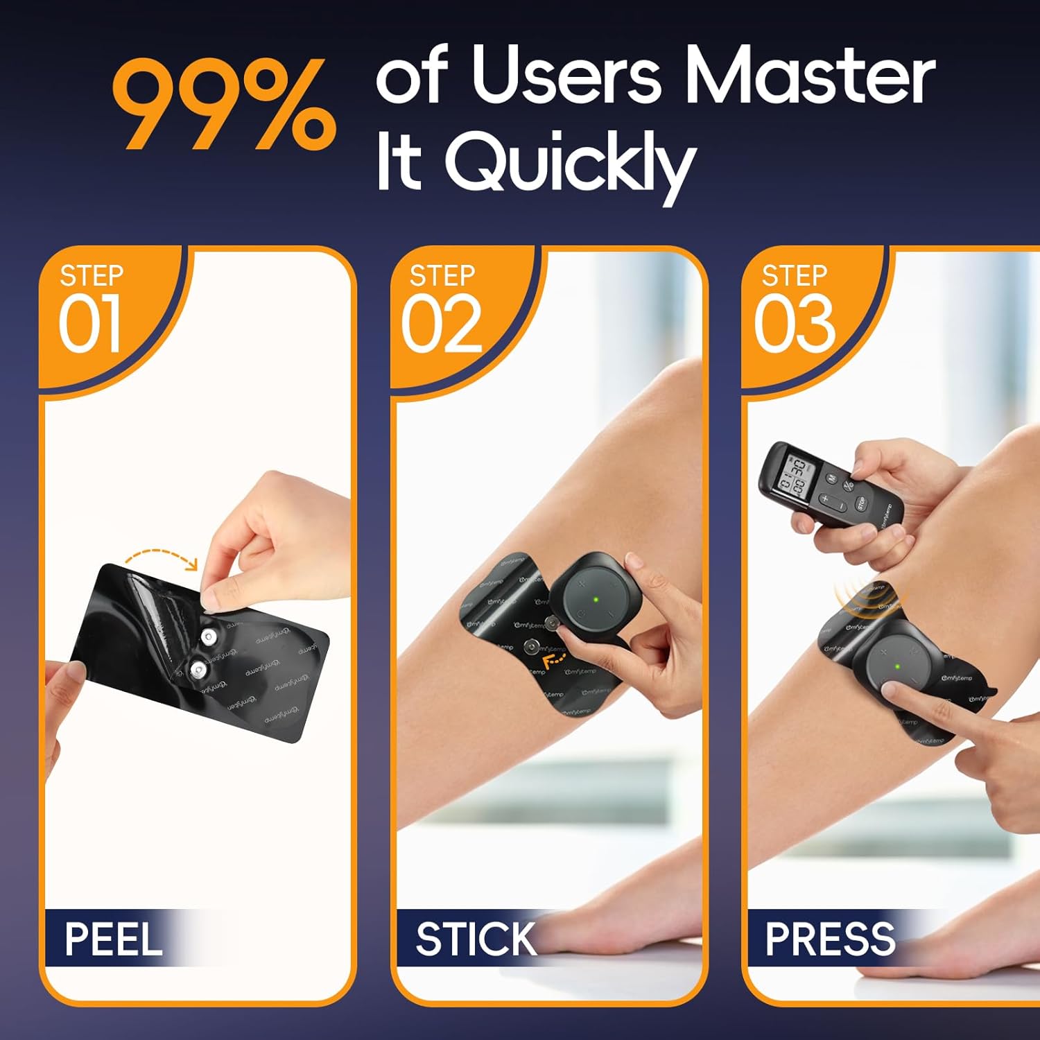 Comfytemp Wireless TENS Unit with Remote, 30 Modes Rechargeable Muscle Stimulator


