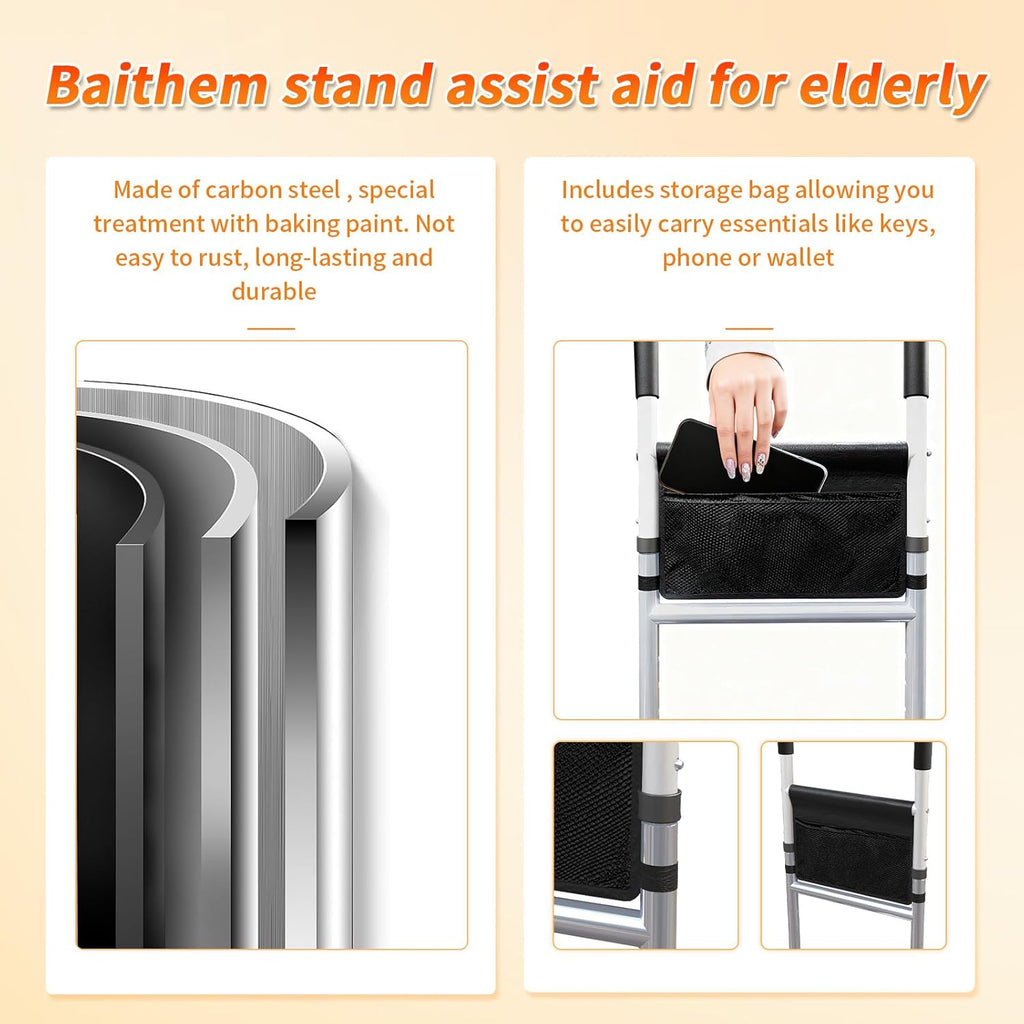 Baithem Stand Assist Aid for Elderly, Sit-to-Stand Support Bar for Chair Bed Toilet


