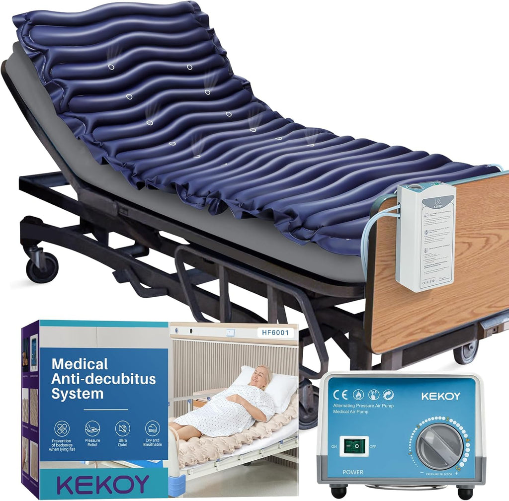 Kekoy Alternating Air Pressure Mattress Pad, Waterproof Hospital Bed Topper with Pump

