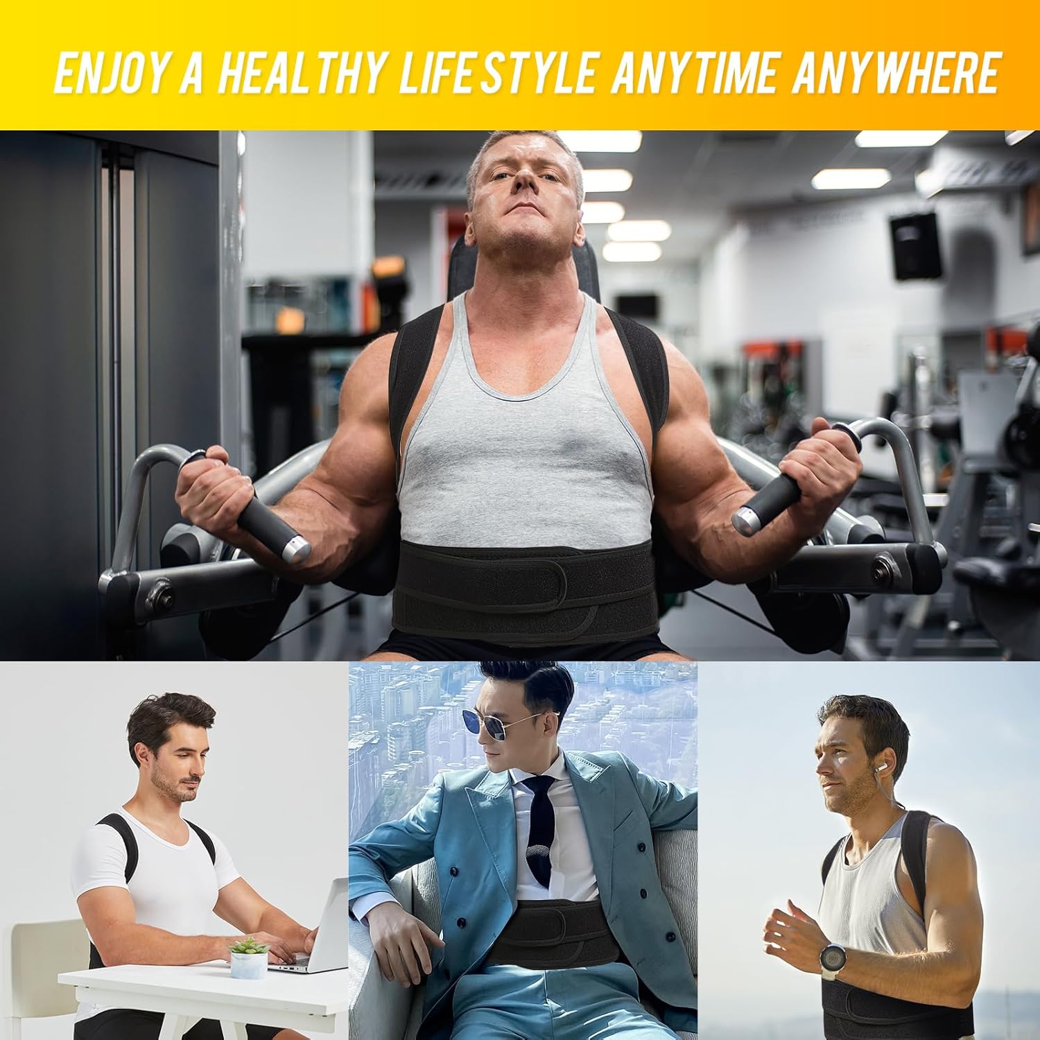 ZSZBACE Adjustable Back Brace Posture Corrector for Men and Women, Breathable

