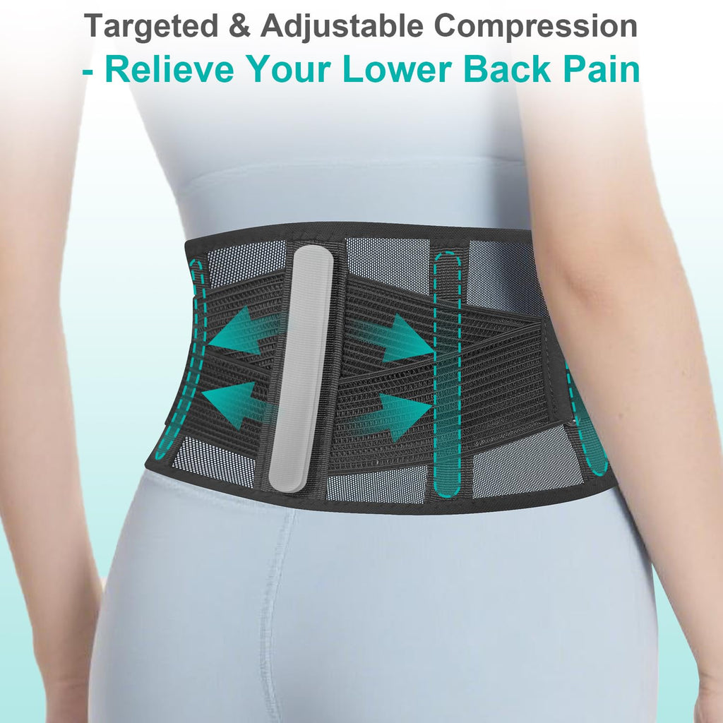 Ultra-Thin Breathable Back Brace Belt for Lower Back Pain, Sciatica, Support

