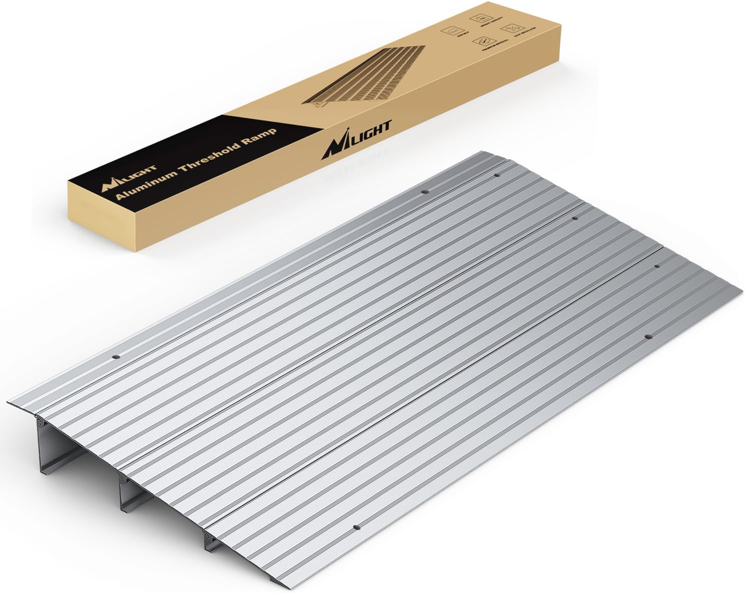 Nilight Door Threshold Ramp Portable Aluminum Wheelchair Access for Entryways


