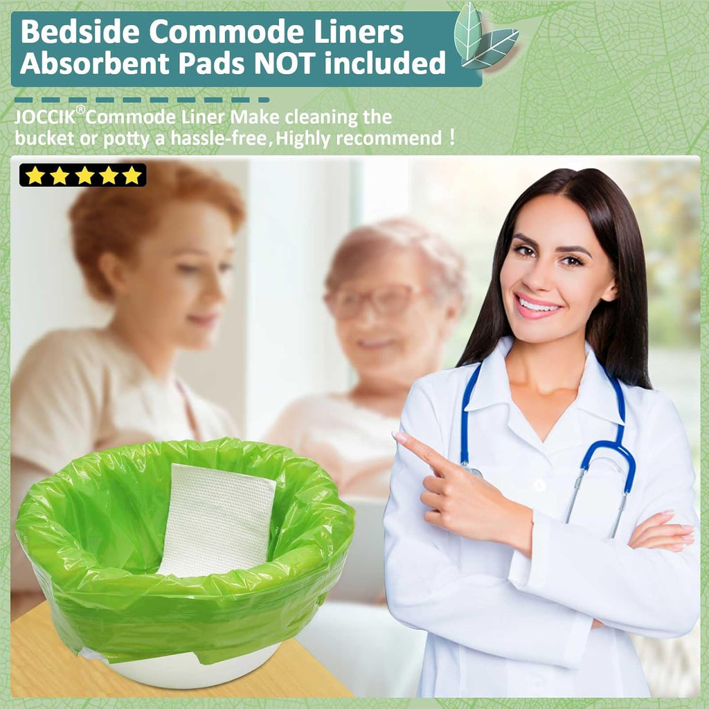 Commode Liners for Bedside Commode Drawstring Disposable Bags, Scented

