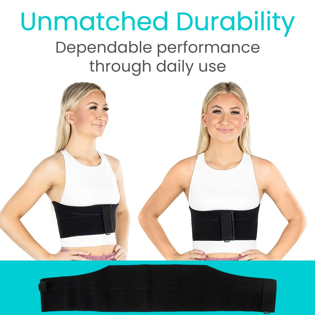 Vive Rib Brace Support Belt for Broken Ribs, Post Surgery Compression Wrap

