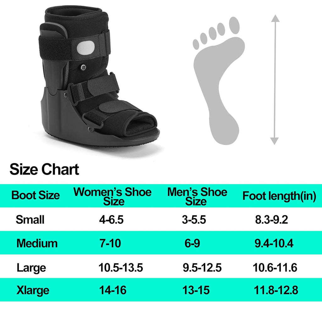 Air Walking Boot for Broken Foot, Adjustable Pneumatic Support, Anti-Slip Sole

