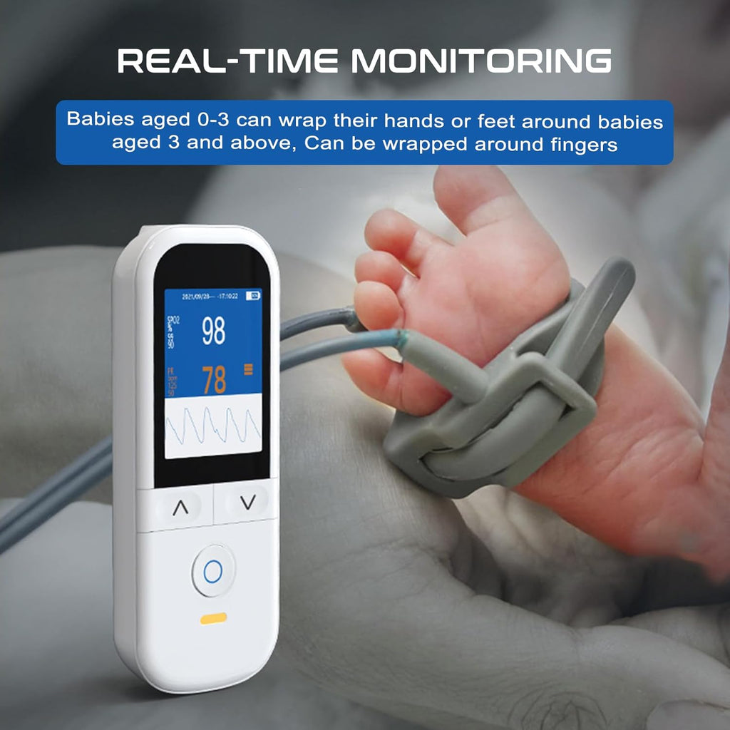 Handheld Pulse Oximeter with SpO2 Pulse Alarm, Finger and Foot Sensors, OLED

