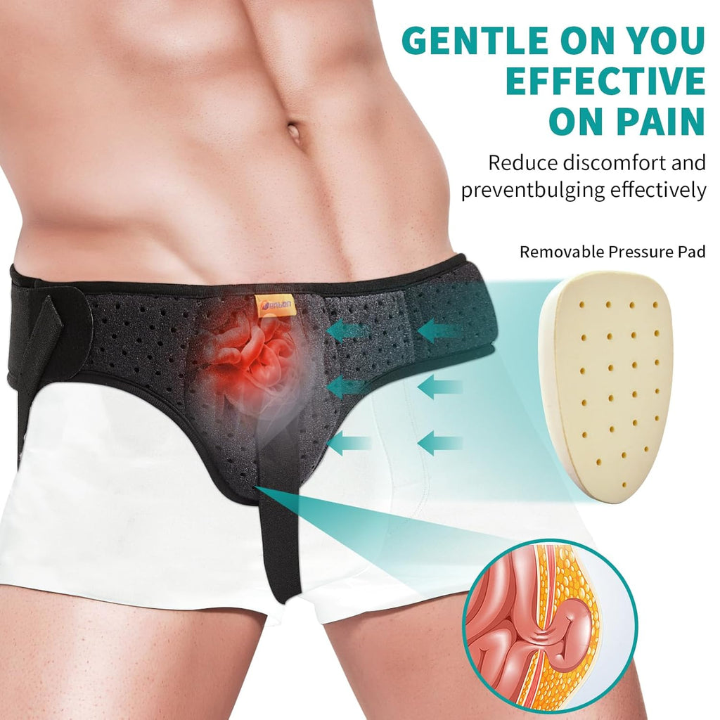 Tenbon Inguinal Hernia Belt Truss for Men and Women, Adjustable Groin Support

