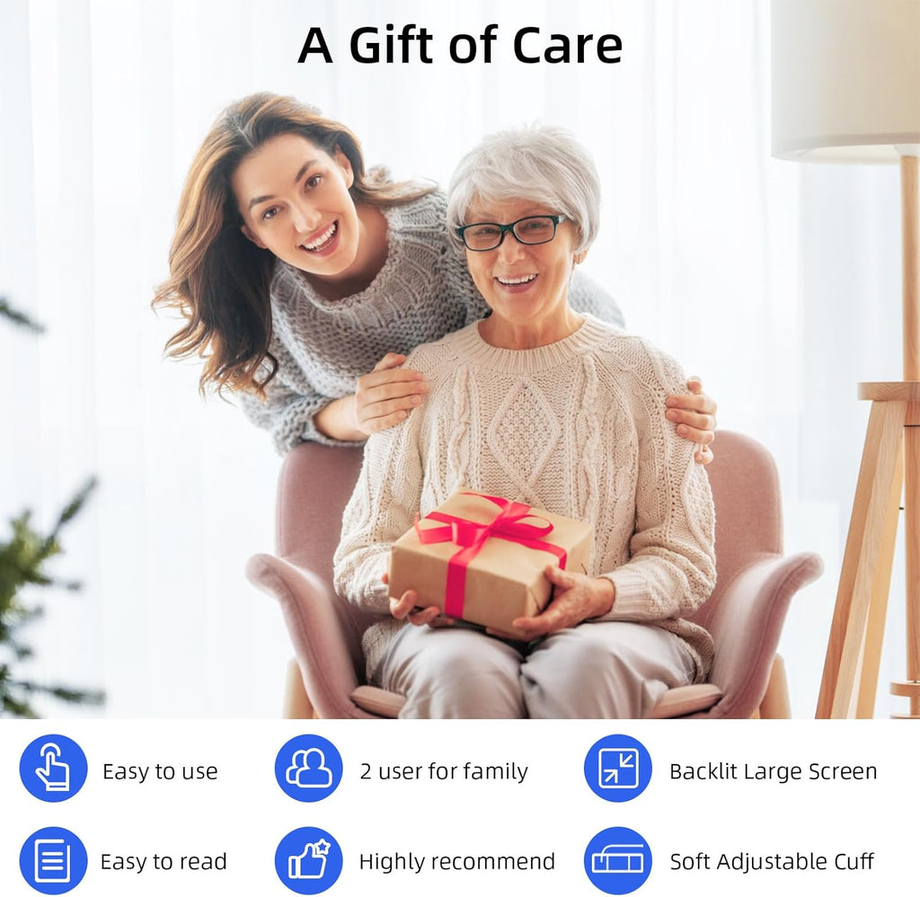 Automatic Upper Arm Digital Blood Pressure Monitor with Backlit Display

