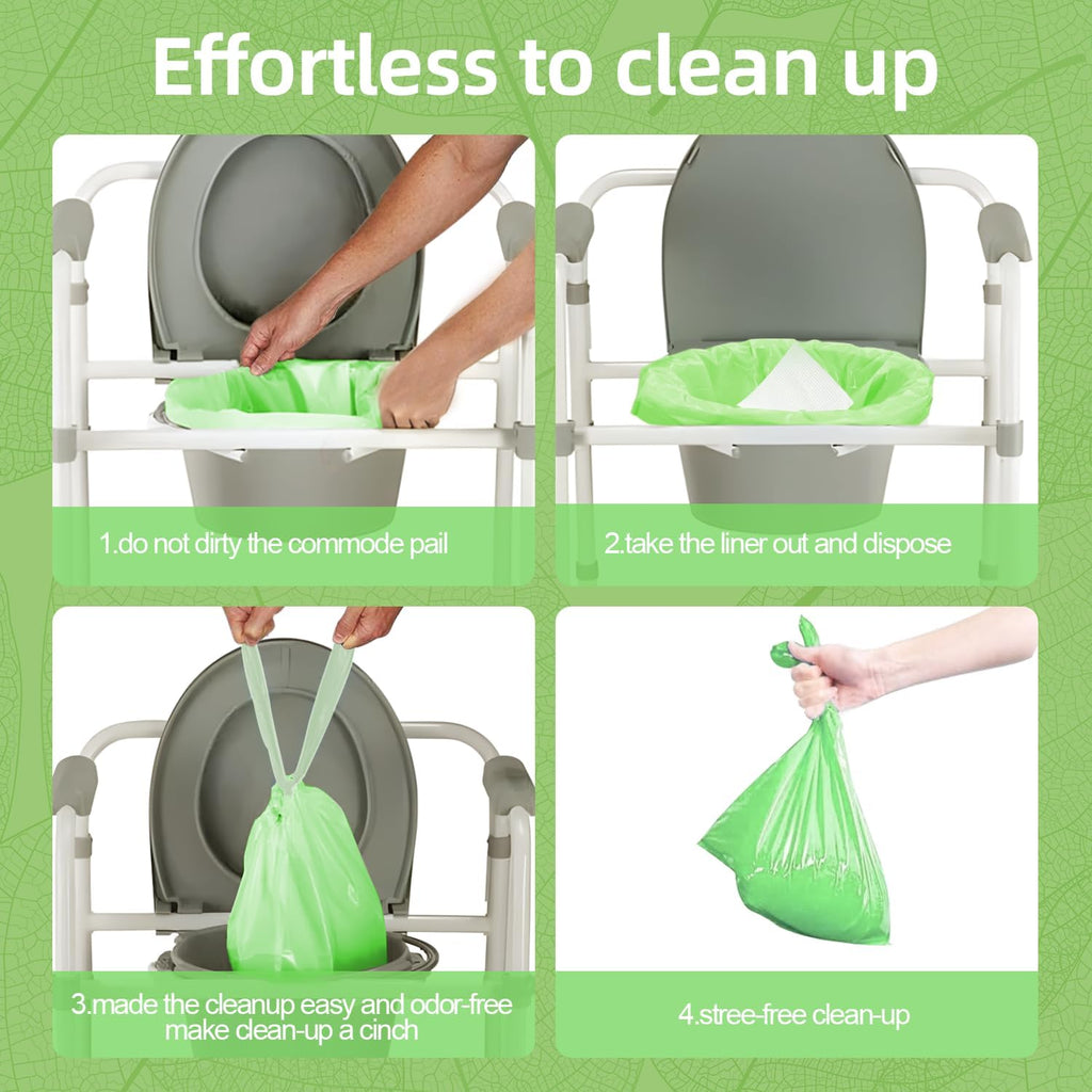 XUEPETT Commode Liners with Absorbent Pads, Disposable Leakproof Bags for Commode

