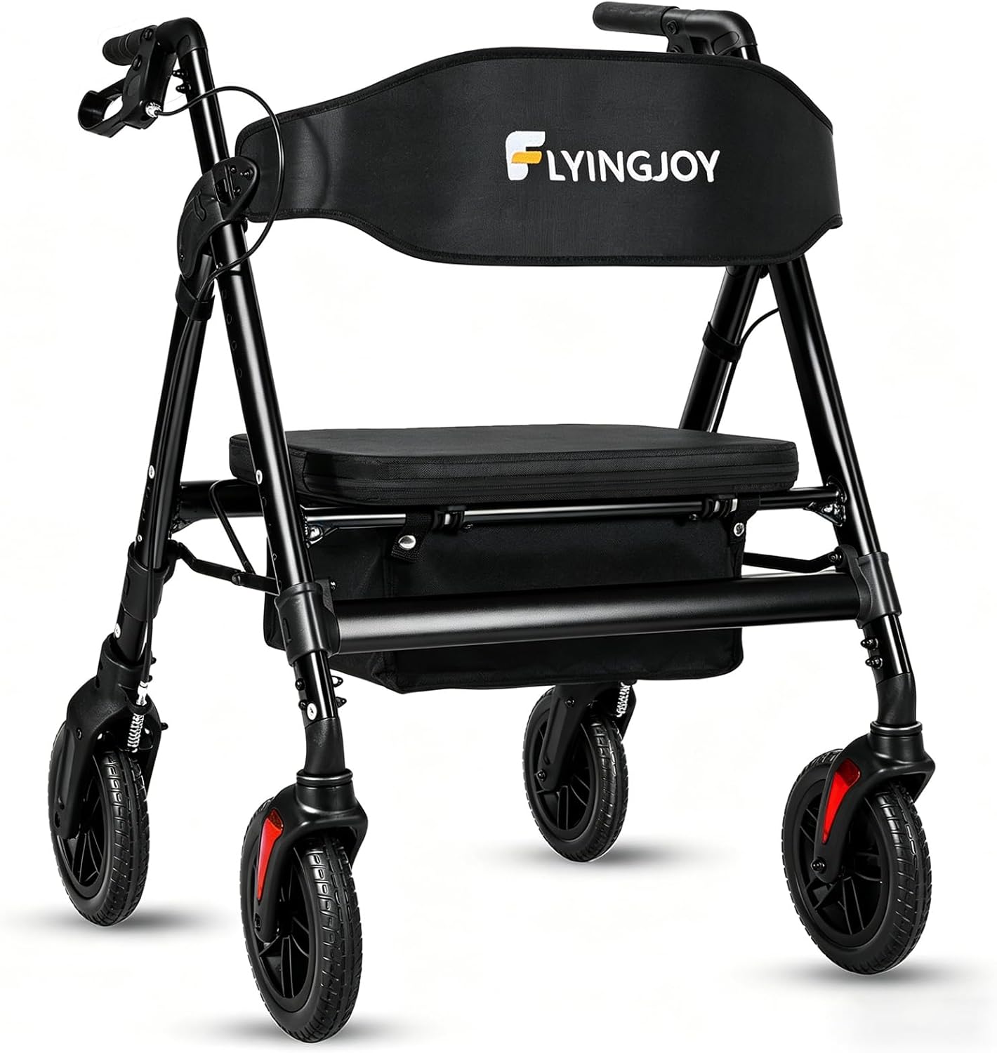Bariatric Rollator Walker with Seat, 450 lb Heavy-Duty All-Terrain Folding

