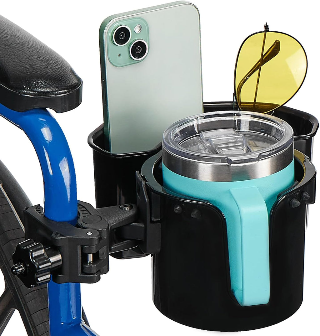 JOYTUTUS Wheelchair Cup Holder with Storage Box, Walker Cup and Bottle Holder

