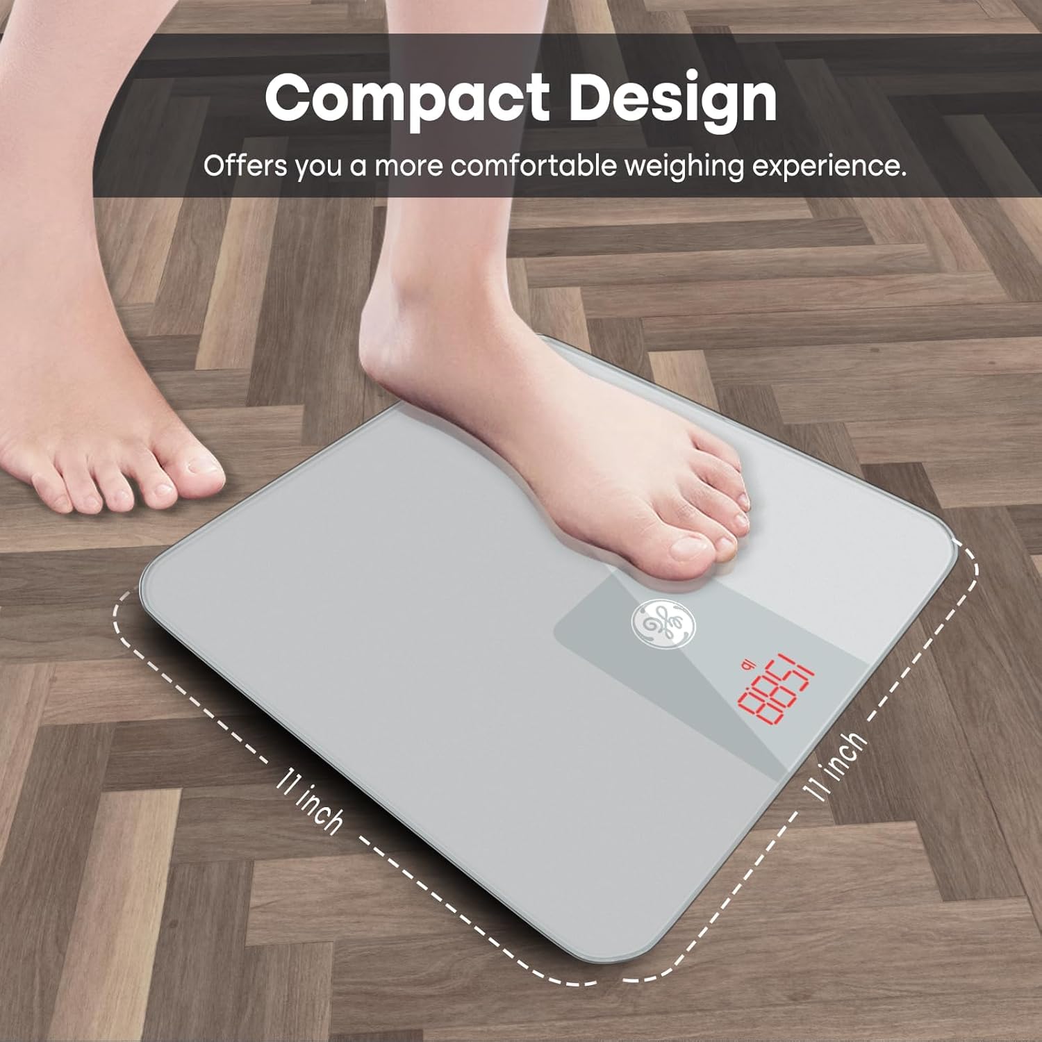 GE Digital Bathroom Scale with Bluetooth App, Weight and BMI, 400 lb Capacity

