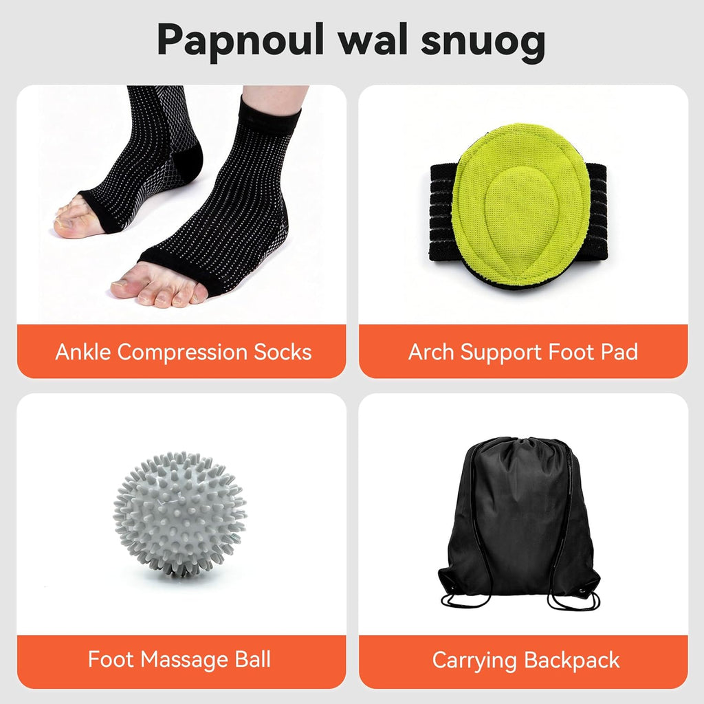 tongdayi Plantar Fasciitis Night Splint Brace with Memory Foam Pad and Massage Ball

