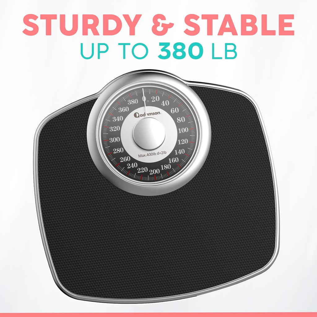 Adamson A25 Analog Body Weight Scale, Up to 400 Pounds, 5.3" Dial, Anti-Skid

