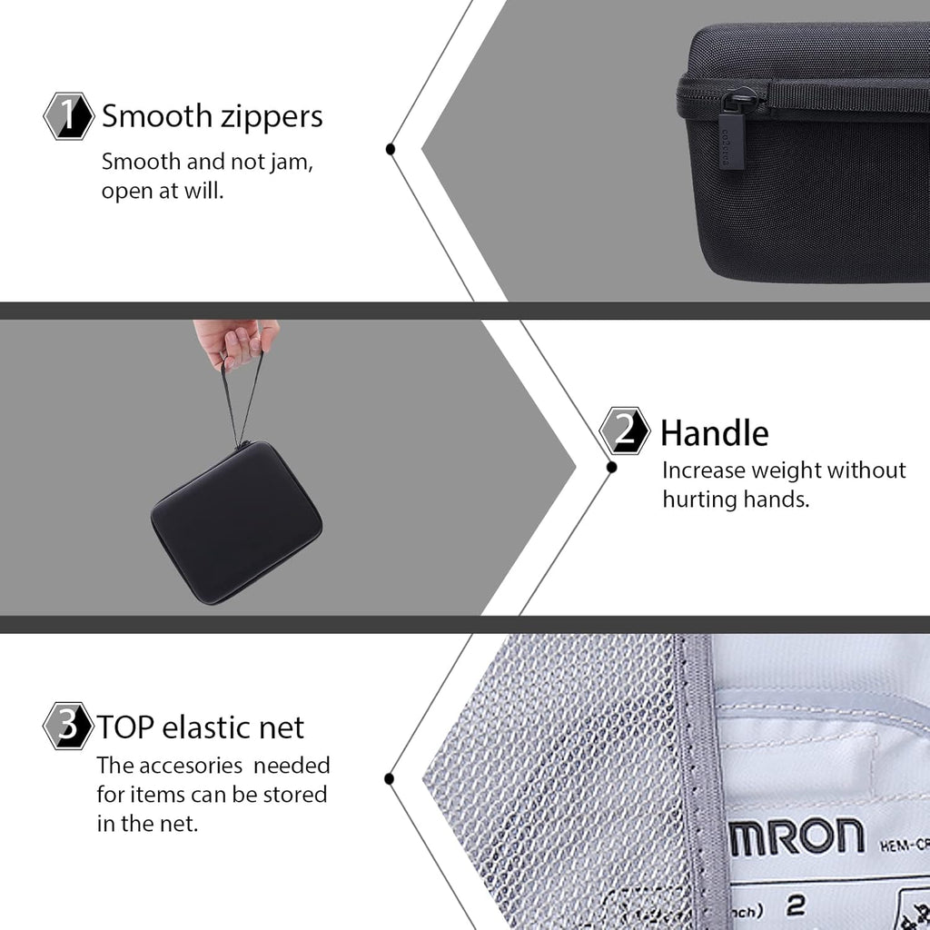 co2CREA Hard EVA Travel Case for Omron Upper Arm Blood Pressure Monitor BP7100

