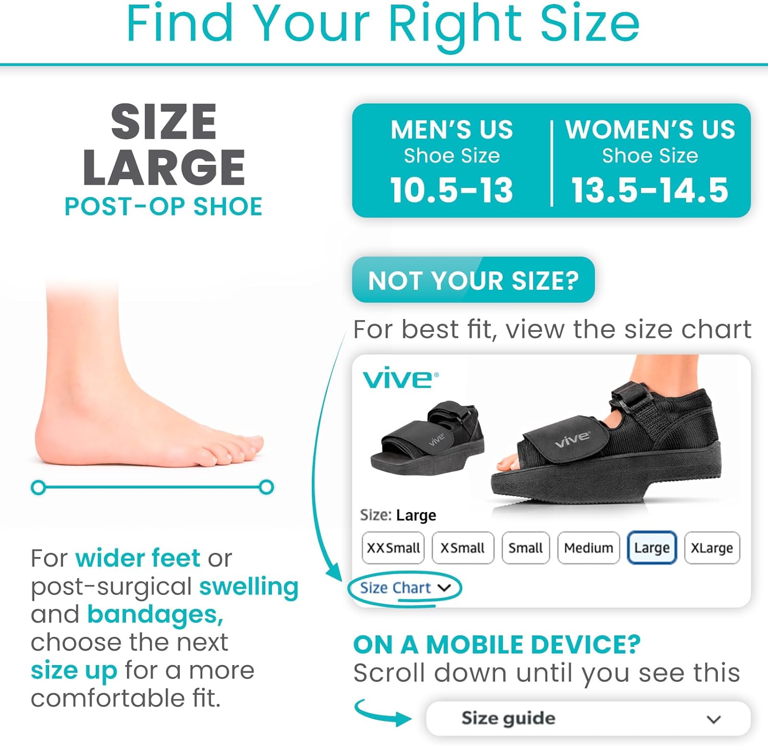 Vive Offloading Post-Op Shoe Forefront Wedge Boot for Broken Toe Recovery

