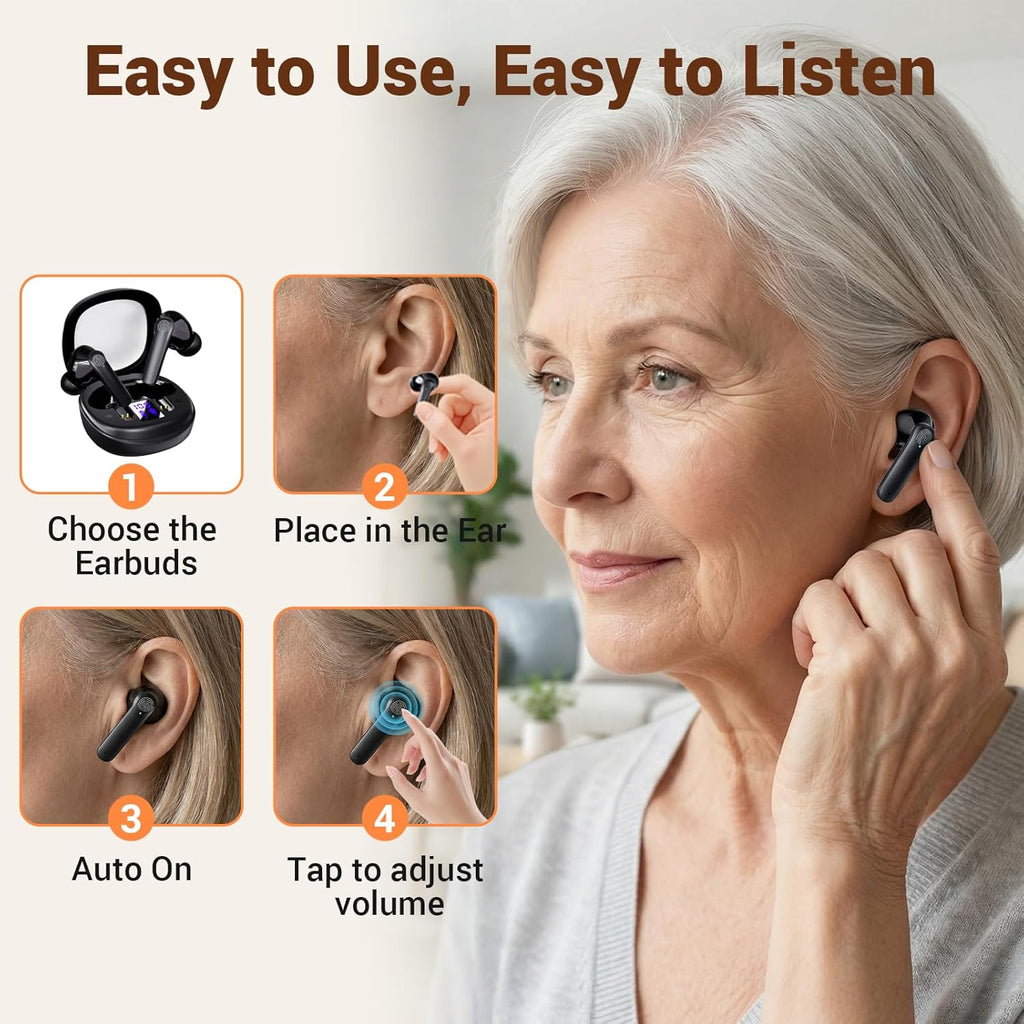 Rechargeable OTC Hearing Aids for Seniors, Intelligent Noise Cancellation

