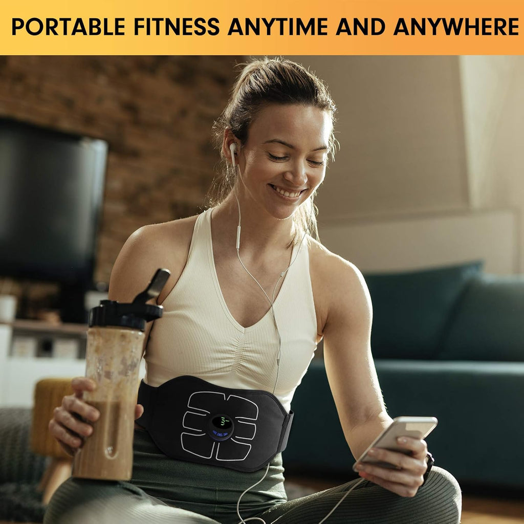 MarCoolTrip ABS Stimulator Abdominal Toning Belt Portable Ab Machine Workout

