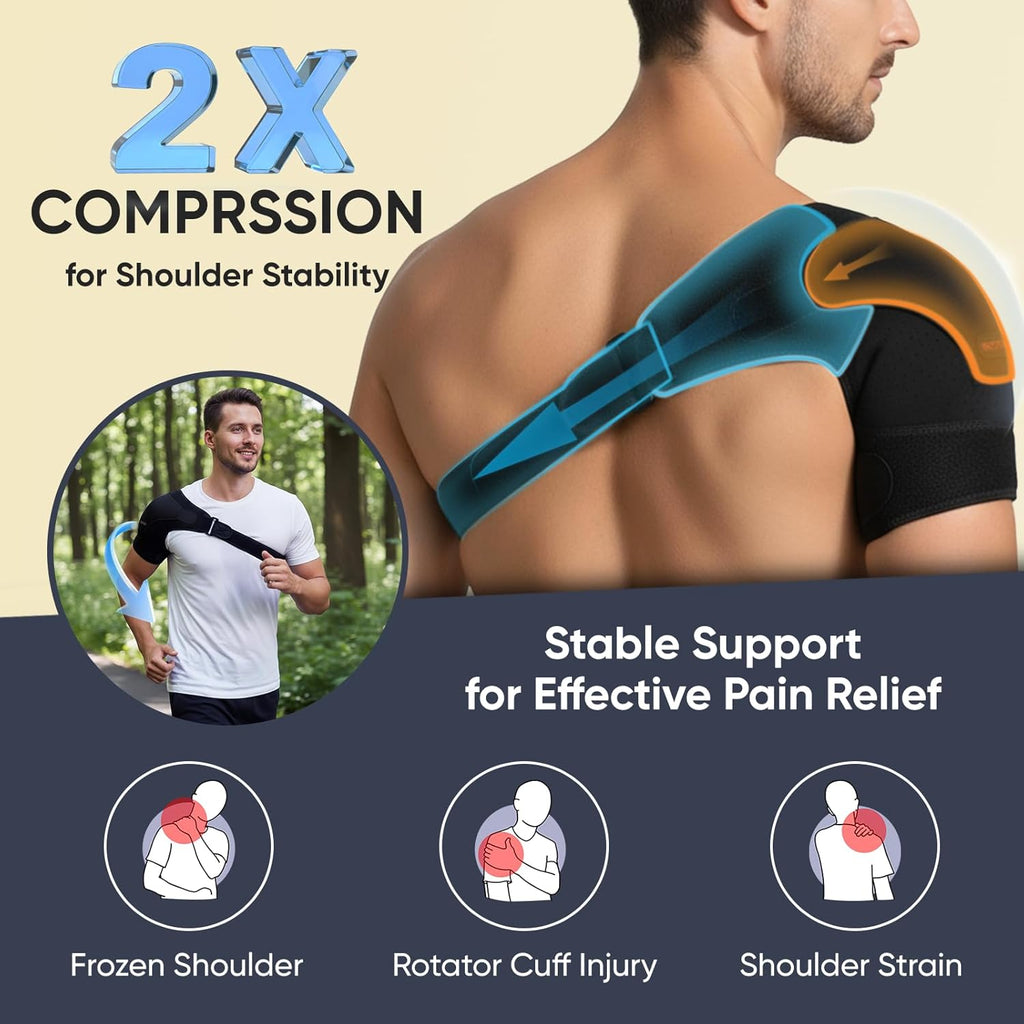 Shoulder Brace for Rotator Cuff Support Compression Sleeve Adjustable

