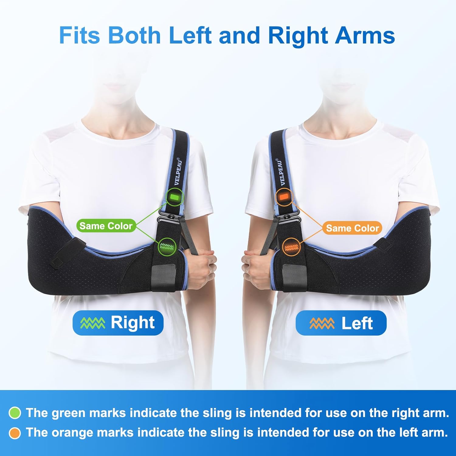 Velpeau Arm Sling Shoulder Immobilizer Rotator Cuff Support Brace for Left or Right

