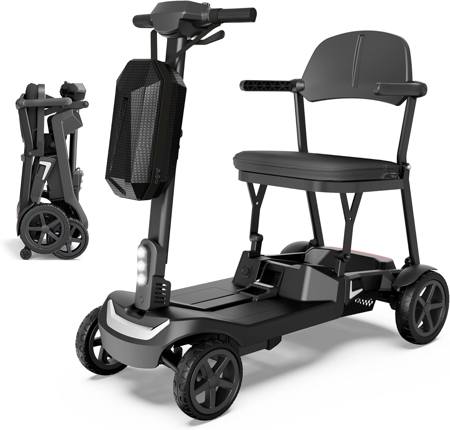 Lightweight Mobility Scooter for Seniors & Adults, Foldable Travel Scooter, Dual Lithium

