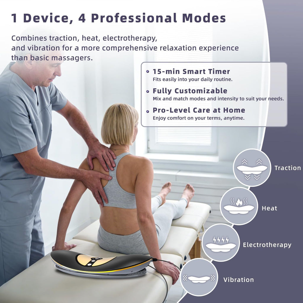 Zenopax 4-in-1 Electric Lumbar Traction Device, Adjustable Back Massager

