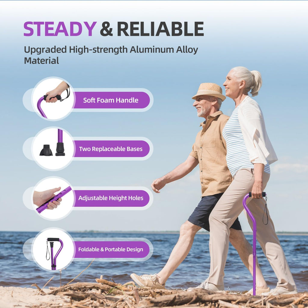 BeneCane Adjustable Walking Cane with Offset Cushioned Handle, Lightweight Mobility Aid

