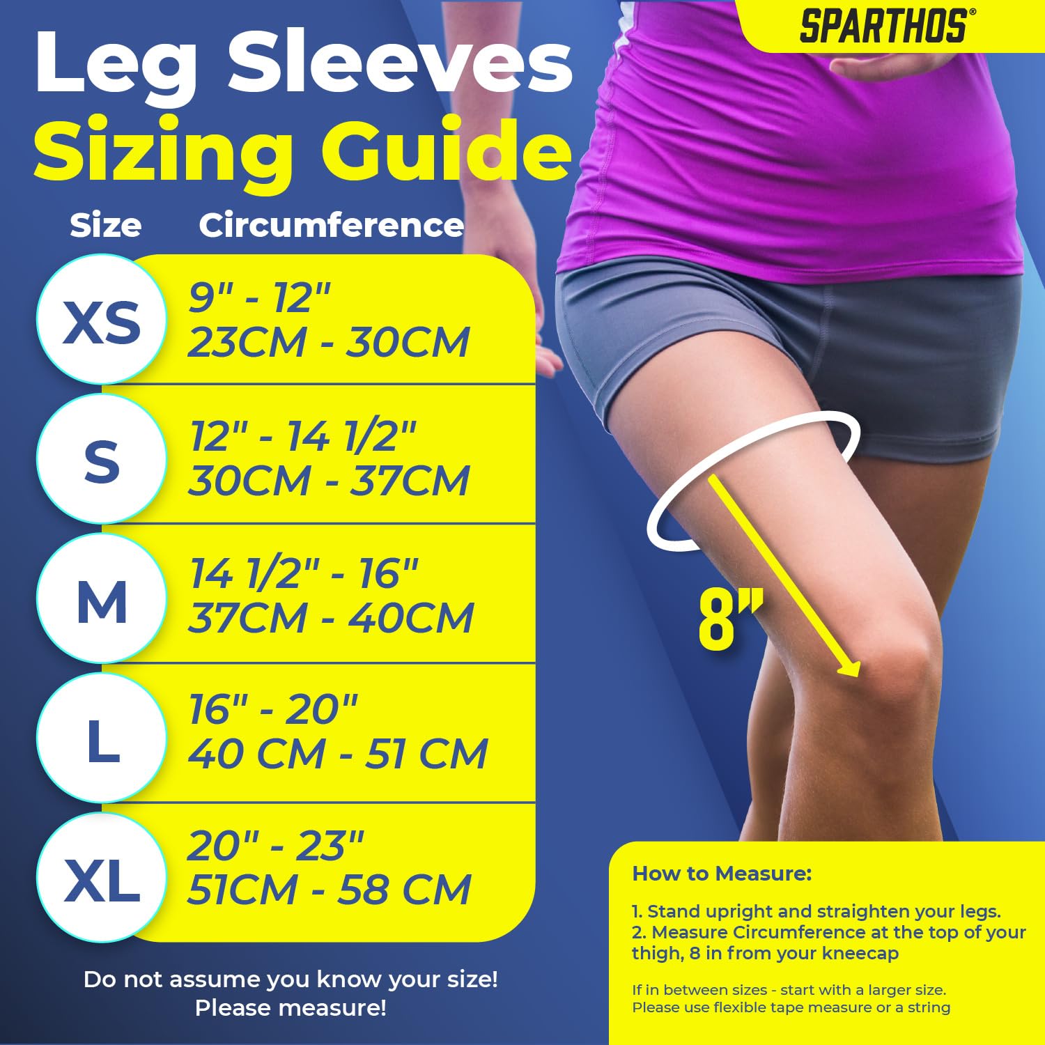 Sparthos Full Leg Compression Sleeves for Calf, Knee and Thigh Recovery Support

