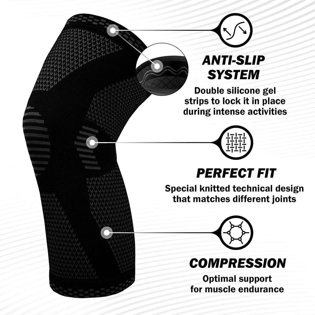 POWERLIX Knee Compression Sleeve for Knee Support and Pain Relief in Sports

