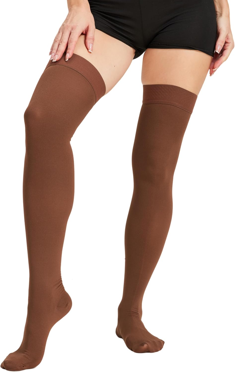 TOFLY Thigh High Compression Socks with Silicone Band for Varicose Veins


