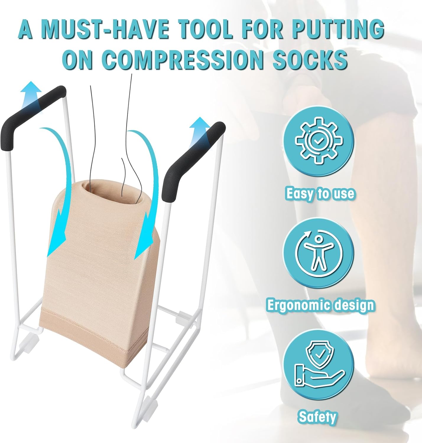 Zipcase Stocking Donner Sock Aid for Compression Stockings, under 18 in


