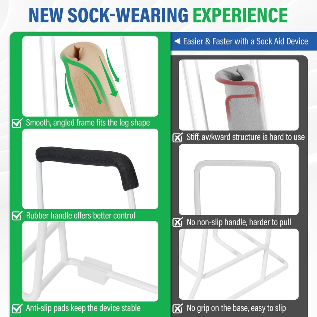 Hiumtree Compression Sock Aid Stocking Donner for Seniors, Easy Sock Dressing Tool

