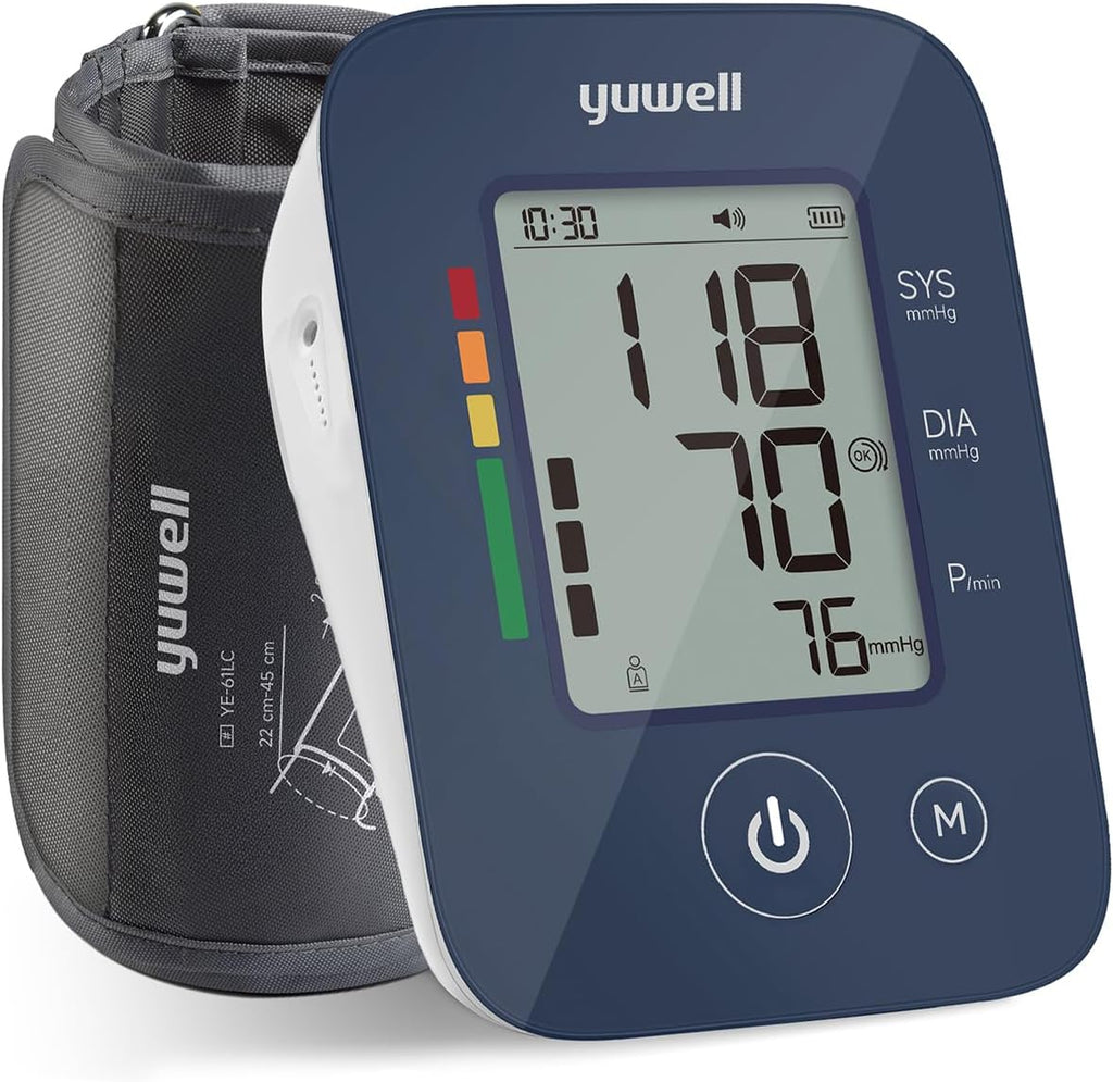 Yuwell Automatic Upper Arm Blood Pressure Monitor with Large Adjustable Cuff and 199 Memory

