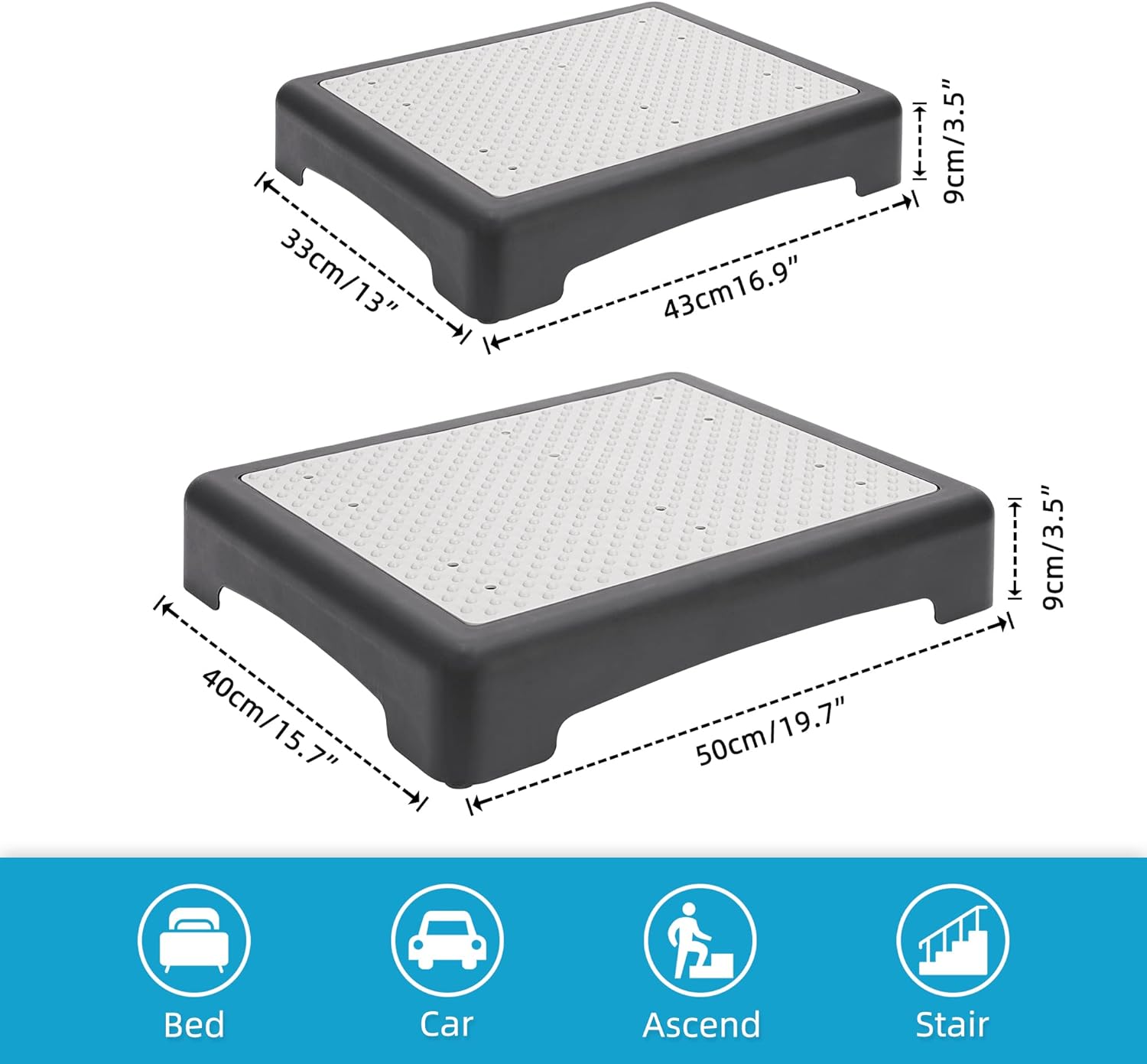 Wefaner Outdoor Step Stool for Adults Mobility Non-Slip Safety Bed Step

