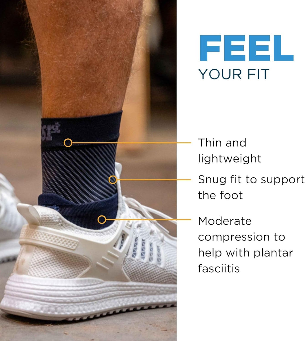 OrthoSleeve FS6 Compression Foot Sleeves for Plantar Fasciitis Heel Pain Support (1 Pair)

