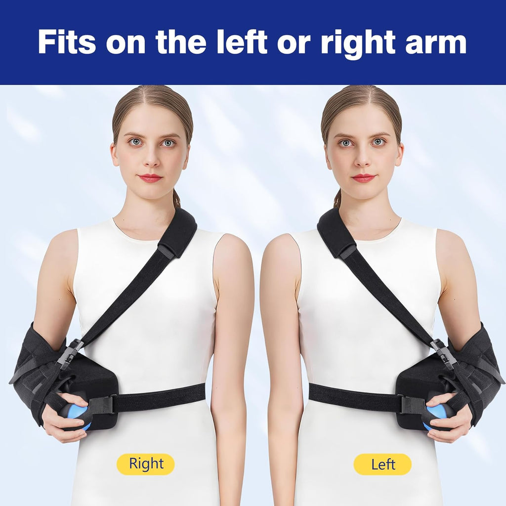 Shoulder Abduction Sling Immobilizer, Padded Rotator Cuff Support Brace with Pillow

