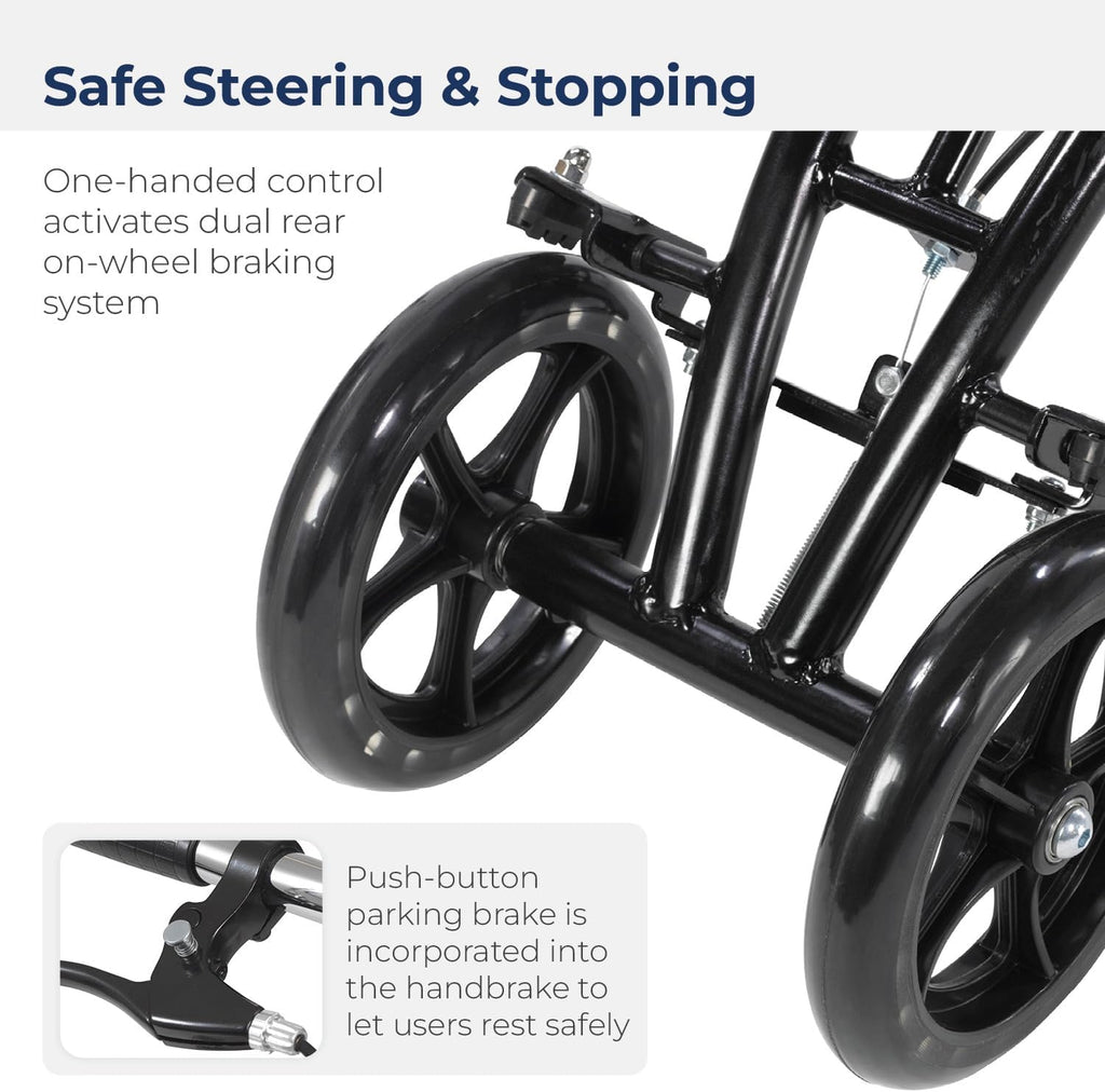 Drive Medical Adjustable Height Knee Walker Scooter with Basket and Hand Brake

