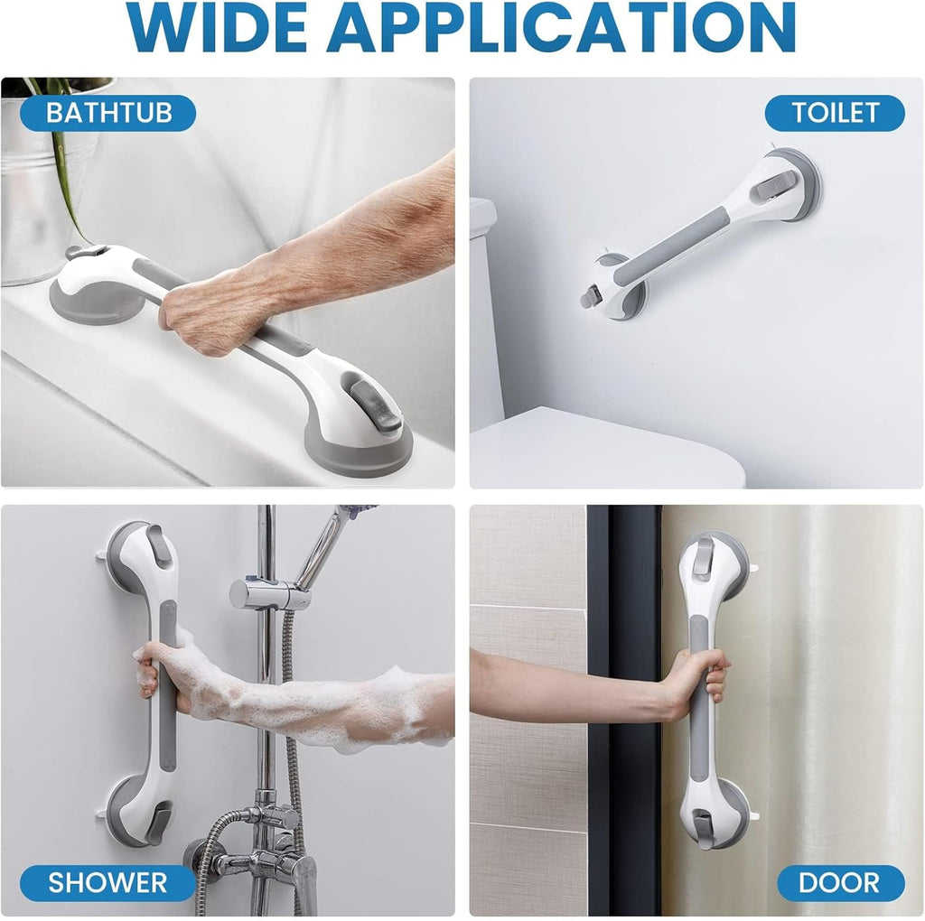 LEVERLOC Suction Shower Grab Bars for Bathtubs and Showers, Tool-Free Install

