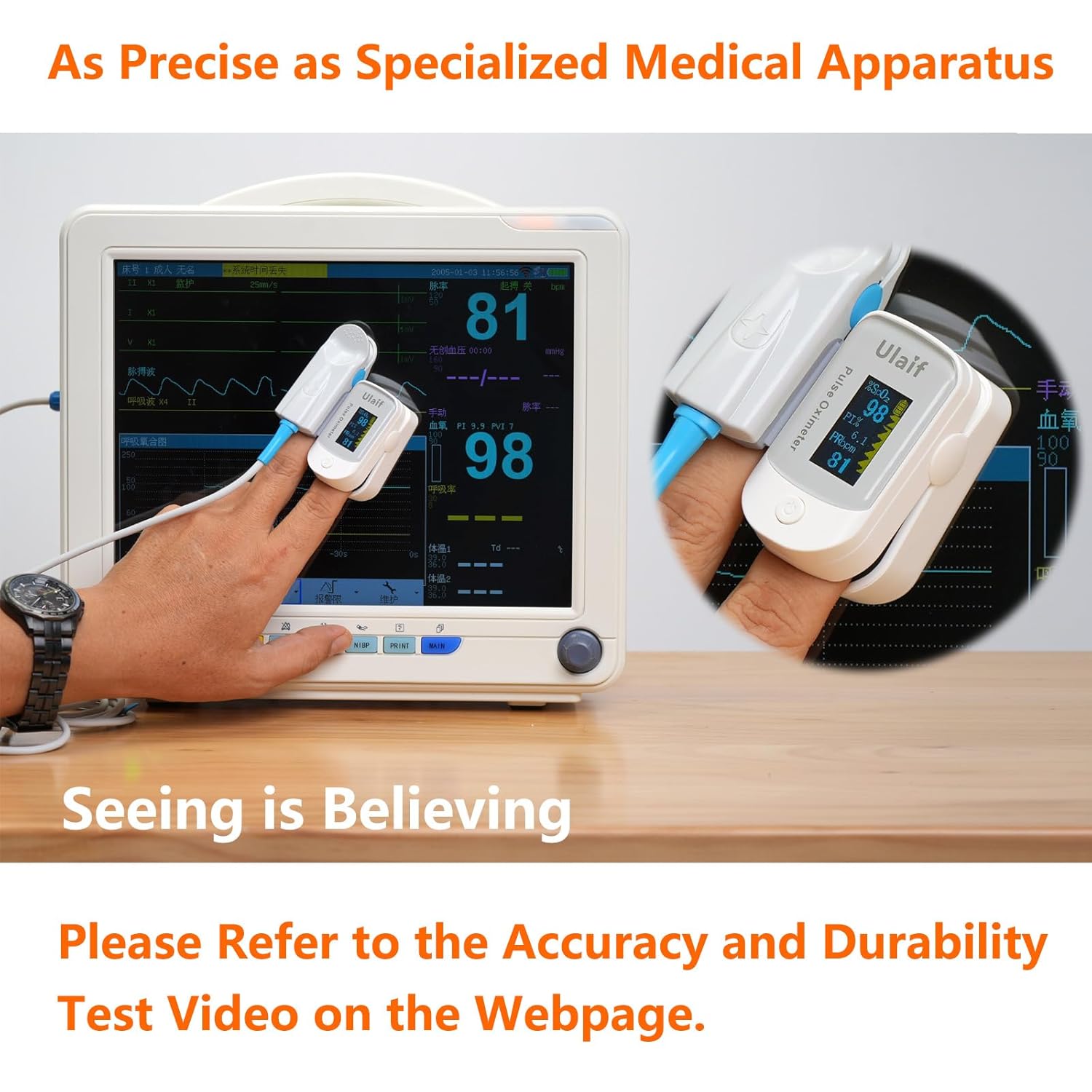 Pulse Oximeter with OLED Display, Fingertip SpO2 & Pulse Rate Monitor, Carrying Case

